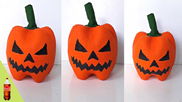 Decoração Sustentável: Abóbora de Halloween com Material Reciclado