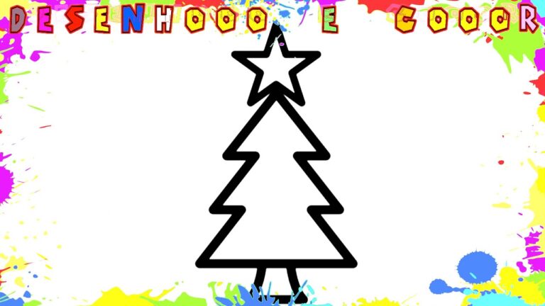 Molde de Árvore de Natal para Colorir: Criatividade Festiva