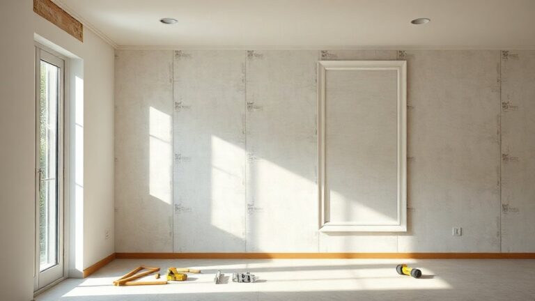 Parede interior em obra com placas isolantes para isolamento térmico